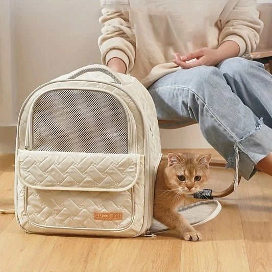Space Capsule Pet Carrier Backpack – Portable Ventilated Travel Bag for Cats & Small Dogs