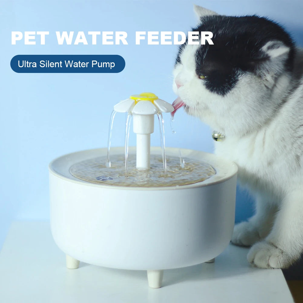 1.2L Automatic Cat Water Fountain – USB Electric Pet Drinking Dispenser with Silent Filter