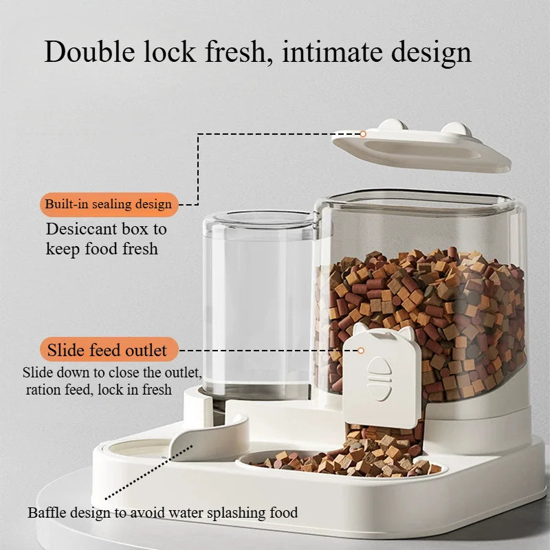 All-in-One Pet Feeding Station – Automatic Cat & Dog Bowl with Food & Water Dispenser