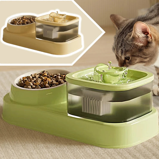 2-in-1 Automatic Pet Water Fountain – Silent Cat & Dog Drinking Bowl with Filter