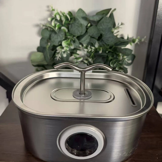 3.2L Stainless Steel Pet Water Fountain – Automatic Cat & Dog Dispenser with Silent Filter & Transparent Window