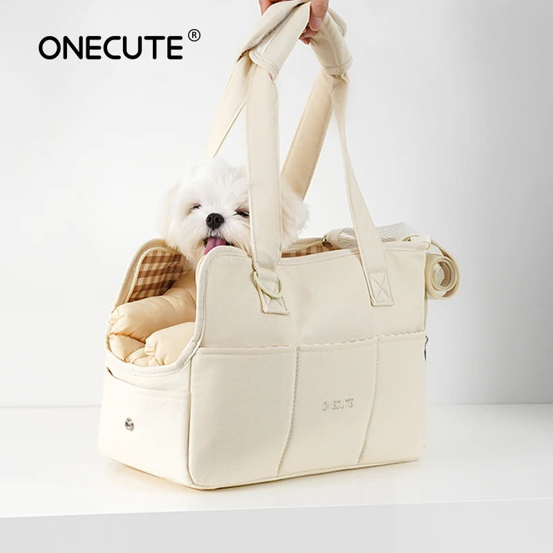 Portable Pet Shoulder Bag – Small Dog & Cat Carrier Handbag for Travel & Outings