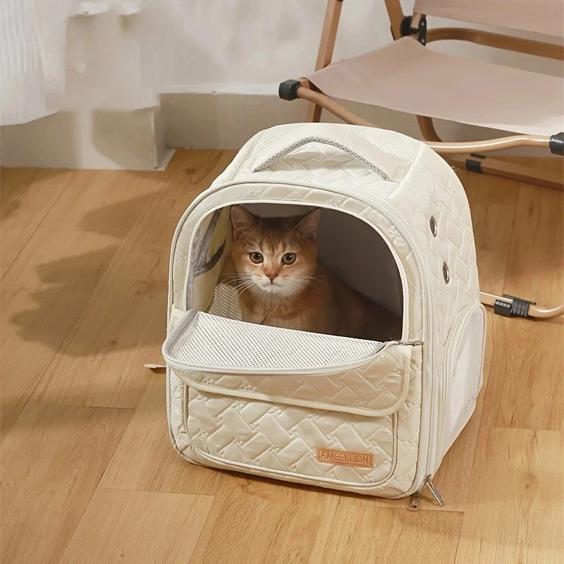 Space Capsule Pet Carrier Backpack – Portable Ventilated Travel Bag for Cats & Small Dogs